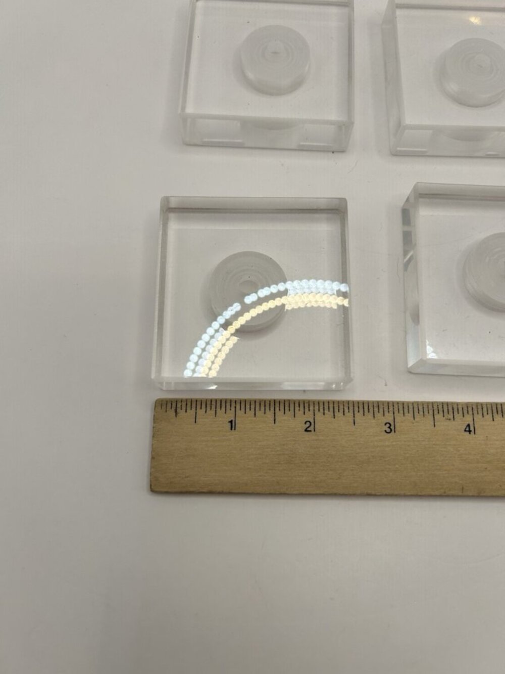 Lot of 8 Clear Acrylic Lucite Display Mount Blocks 2” Square Recessed Center - Picture 12 of 15